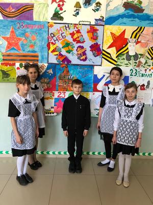 Новолеушковская ШИ. 4б класс. Участники конкурса плакатов (коллективно-творческое дело)